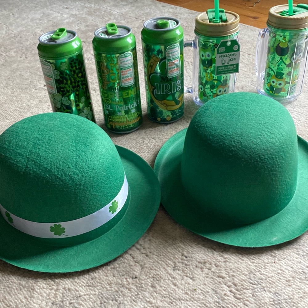 3 drink coolers luck of the Irish st Patrick’s day 2x chug mason jars